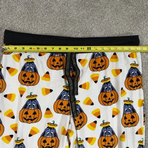 Disney Eeyore Pumpkin Candy Corn Halloween Sleepwear Jogger Pants XL Cozy‎ - Picture 3 of 6